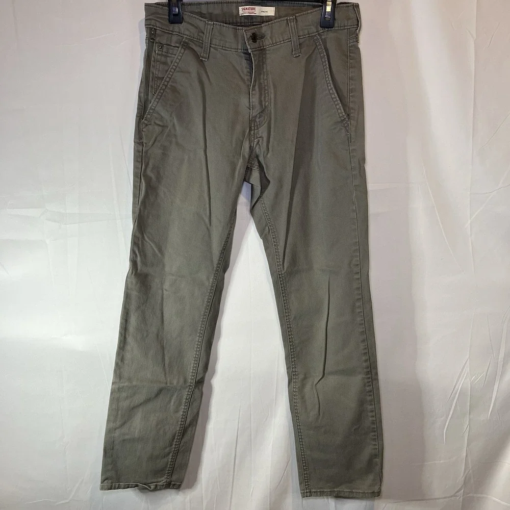 Levis Pants Men's 30x32 Beige Brown Athletic Signature Mid Rise Zipper Pocket